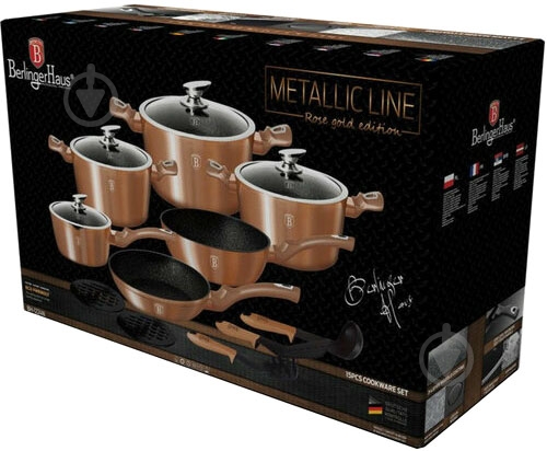 Набор посуды Berlinger Haus Metallic Line ROSE GOLD Edition 11 предметов BH 6160 - фото 2