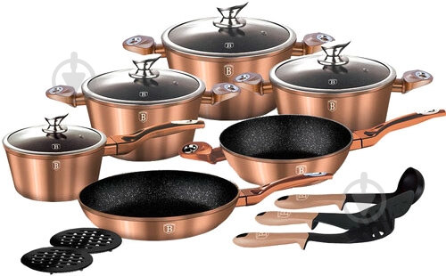 Набор посуды Berlinger Haus Metallic Line ROSE GOLD Edition 11 предметов BH 6160 - фото 1