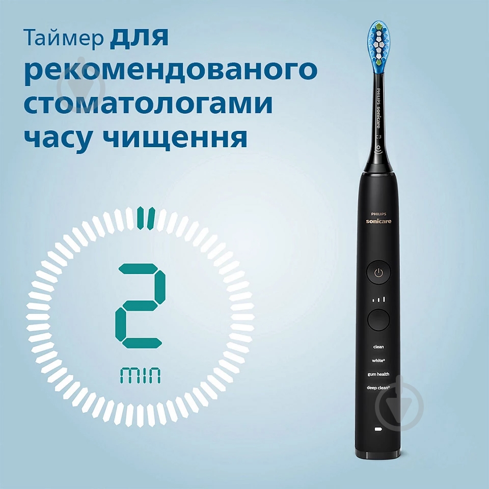 Набір Philips Sonicare Diamond Clean Smart 9400 електрична зубна щітка HX9917/89 + насадки HX9052/88 - фото 16 Набір Philips Sonicare Diamond Clean Smart 9400 електрична зубна щітка HX9917/89 + насадки HX9052/88 - фото 16