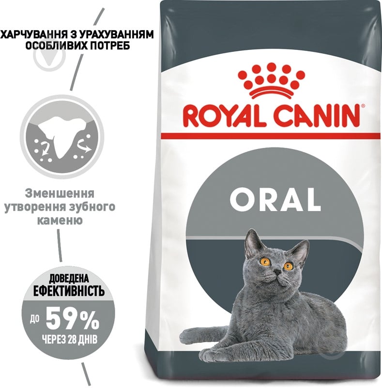 Корм сухой для профилактики образования зубного камня Royal Canin Oral Care домашняя птица, кукуруза, рис 1,5 кг - фото 2 Корм сухой для профилактики образования зубного камня Royal Canin Oral Care домашняя птица, кукуруза, рис 1,5 кг - фото 2