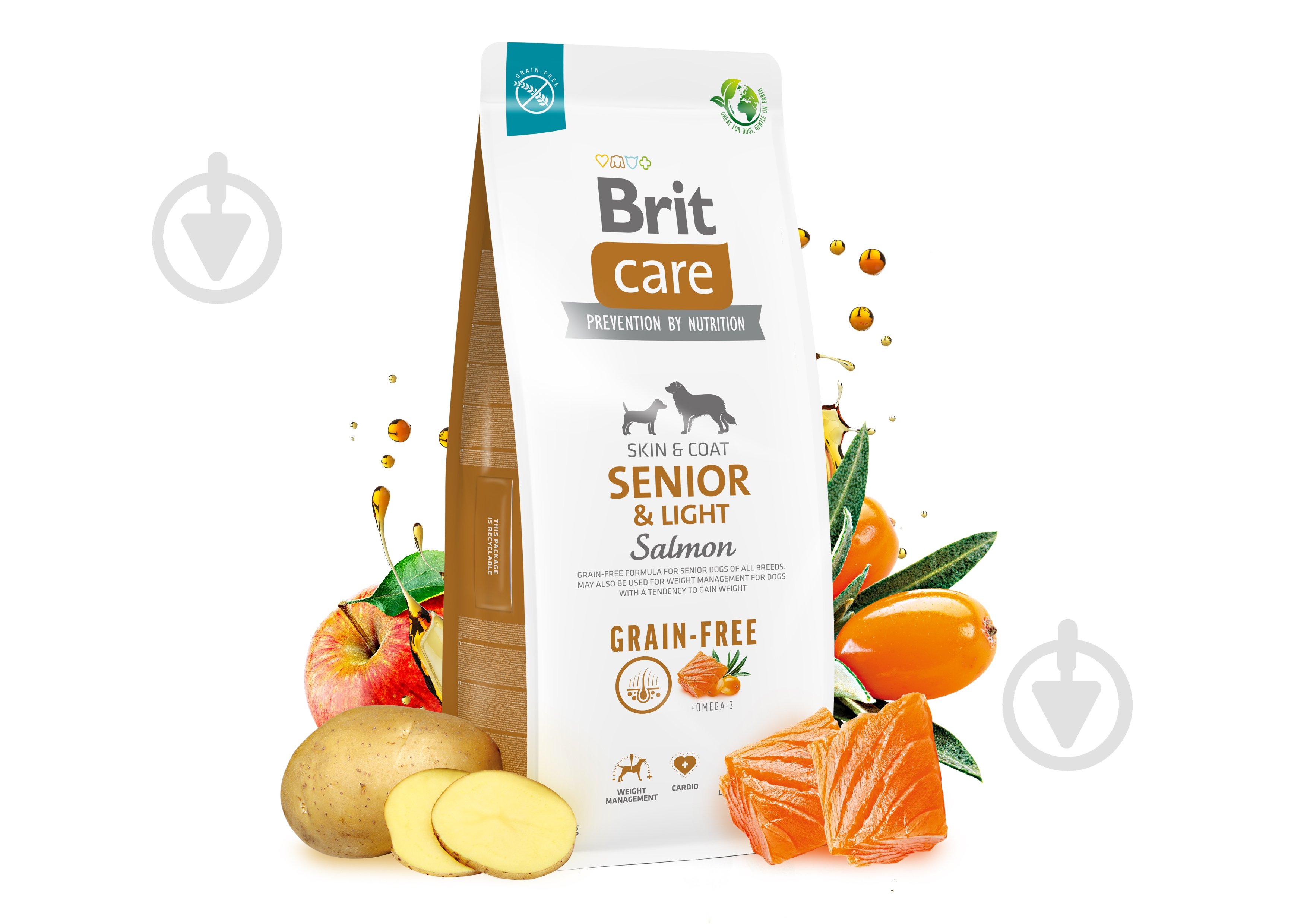 Корм сухий беззерновий для собак похилого віку з надмірною вагою Brit Care з лососем 1 кг - фото 2 Корм сухий беззерновий для собак похилого віку з надмірною вагою Brit Care з лососем 1 кг - фото 2