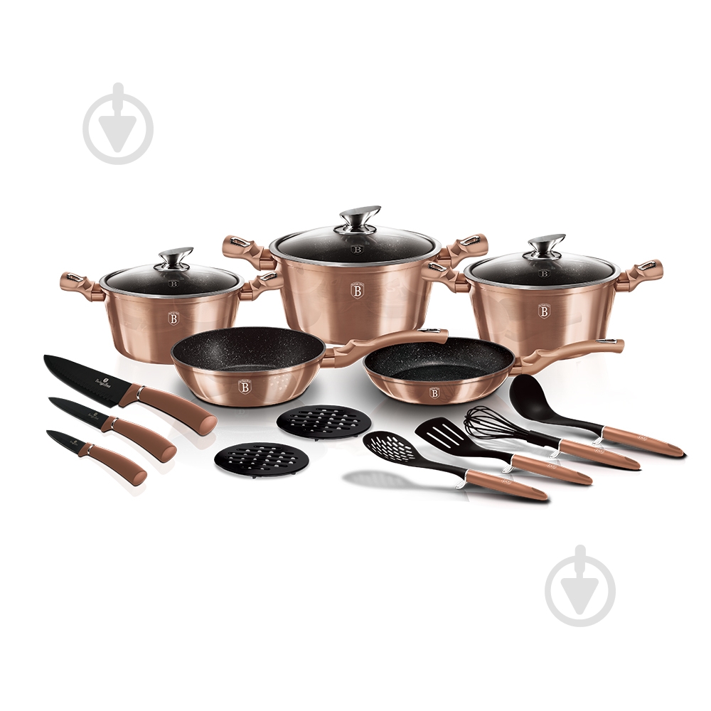 Набір посуду Berlinger Haus Metallic Line ROSE GOLD Edition 17 предметів BH 6161 - фото 3 Набір посуду Berlinger Haus Metallic Line ROSE GOLD Edition 17 предметів BH 6161 - фото 3