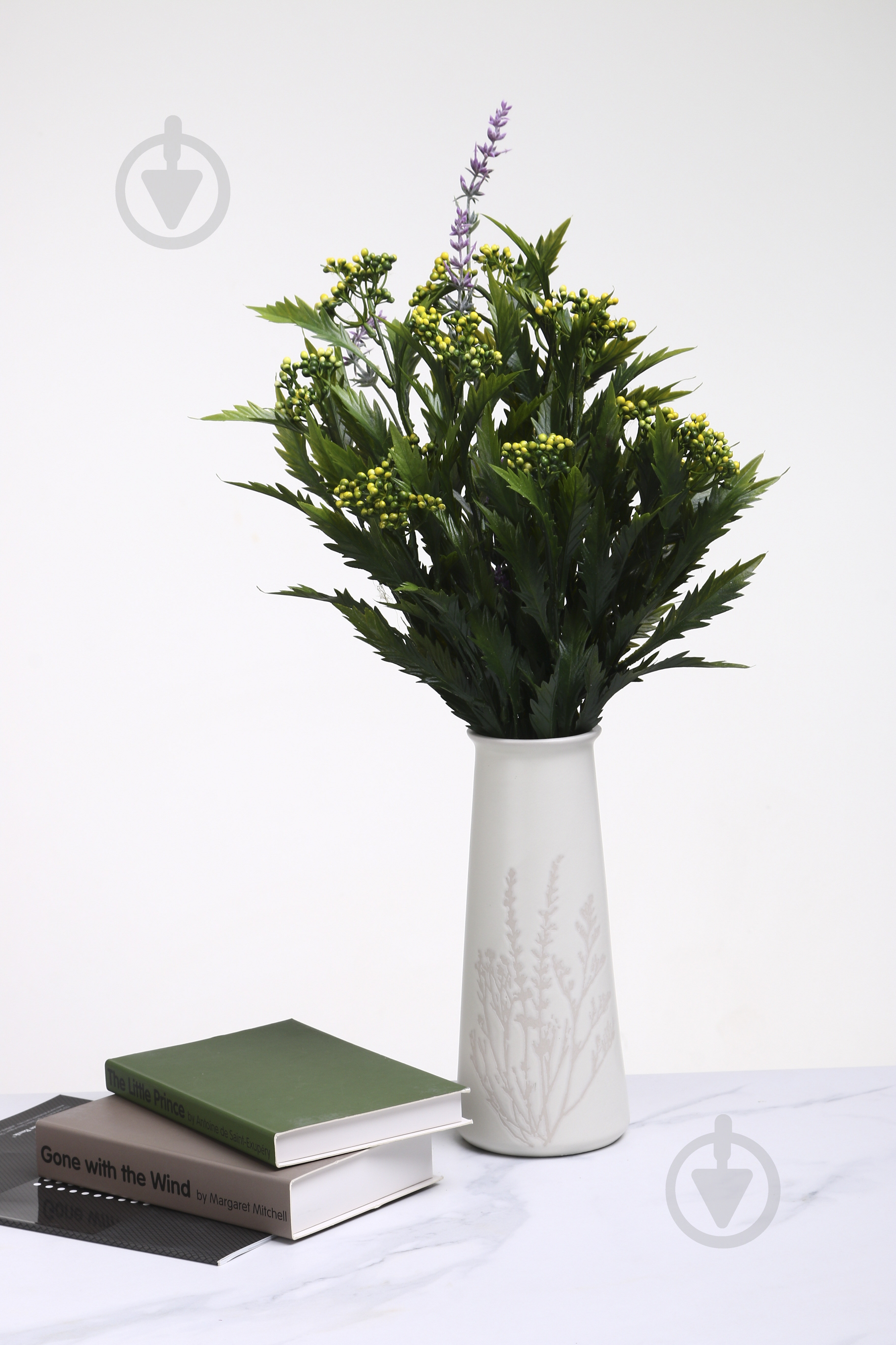 Ваза керамическая Лаванда 25 см бежевая SGC22K022-2 GU3060+Y0002 Vase - фото 4