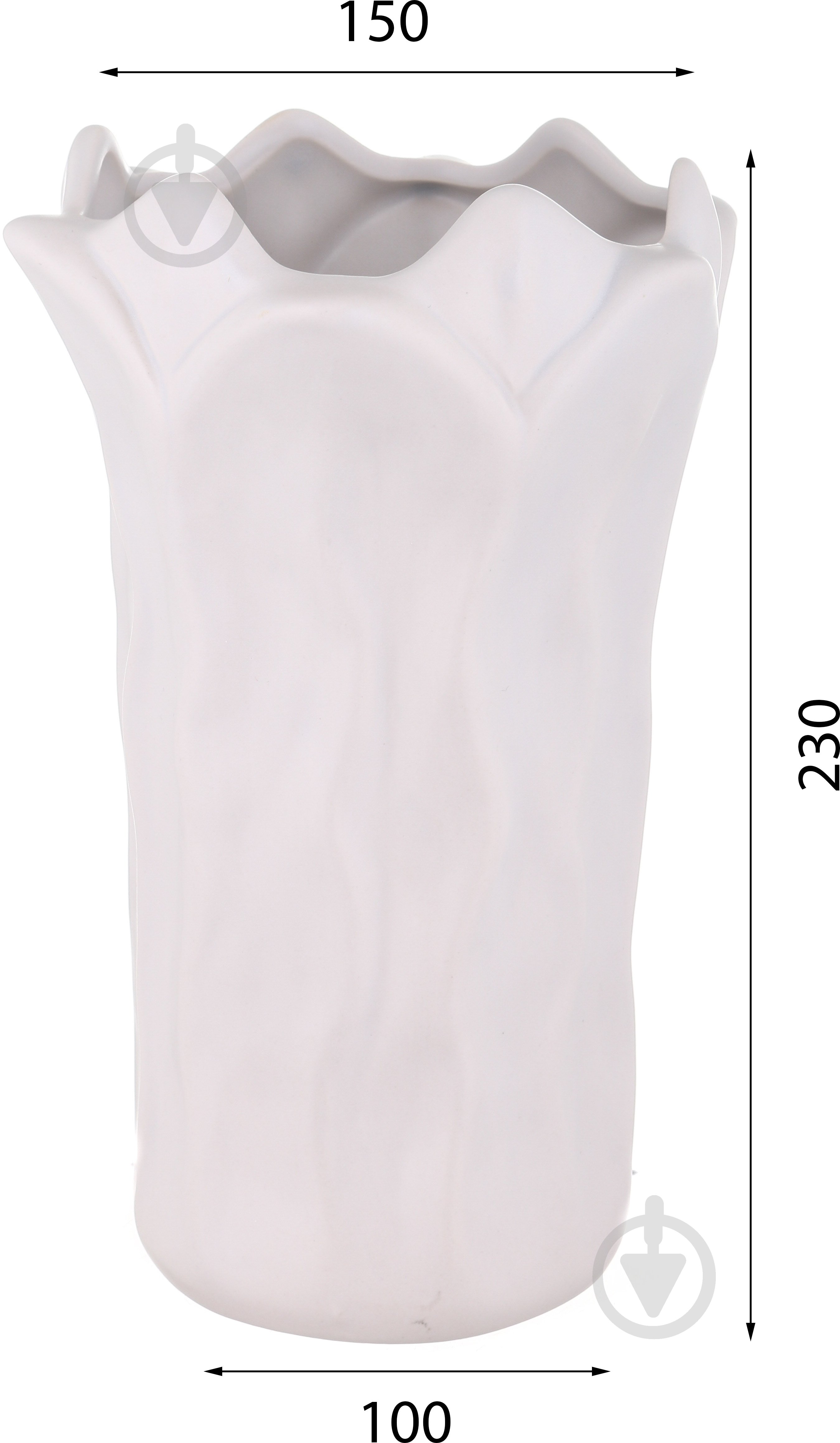 Ваза Оллин керамическая DLP2244A-1 23 см белая DLP2244A-1 - фото 3