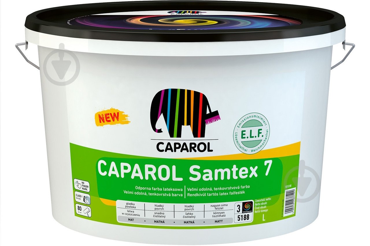Краска интерьерная латексная Caparol Samtex 7 E.L.F. шелковистый мат Donau 0 9,4 л - фото 1 Краска интерьерная латексная Caparol Samtex 7 E.L.F. шелковистый мат Donau 0 9,4 л - фото 1