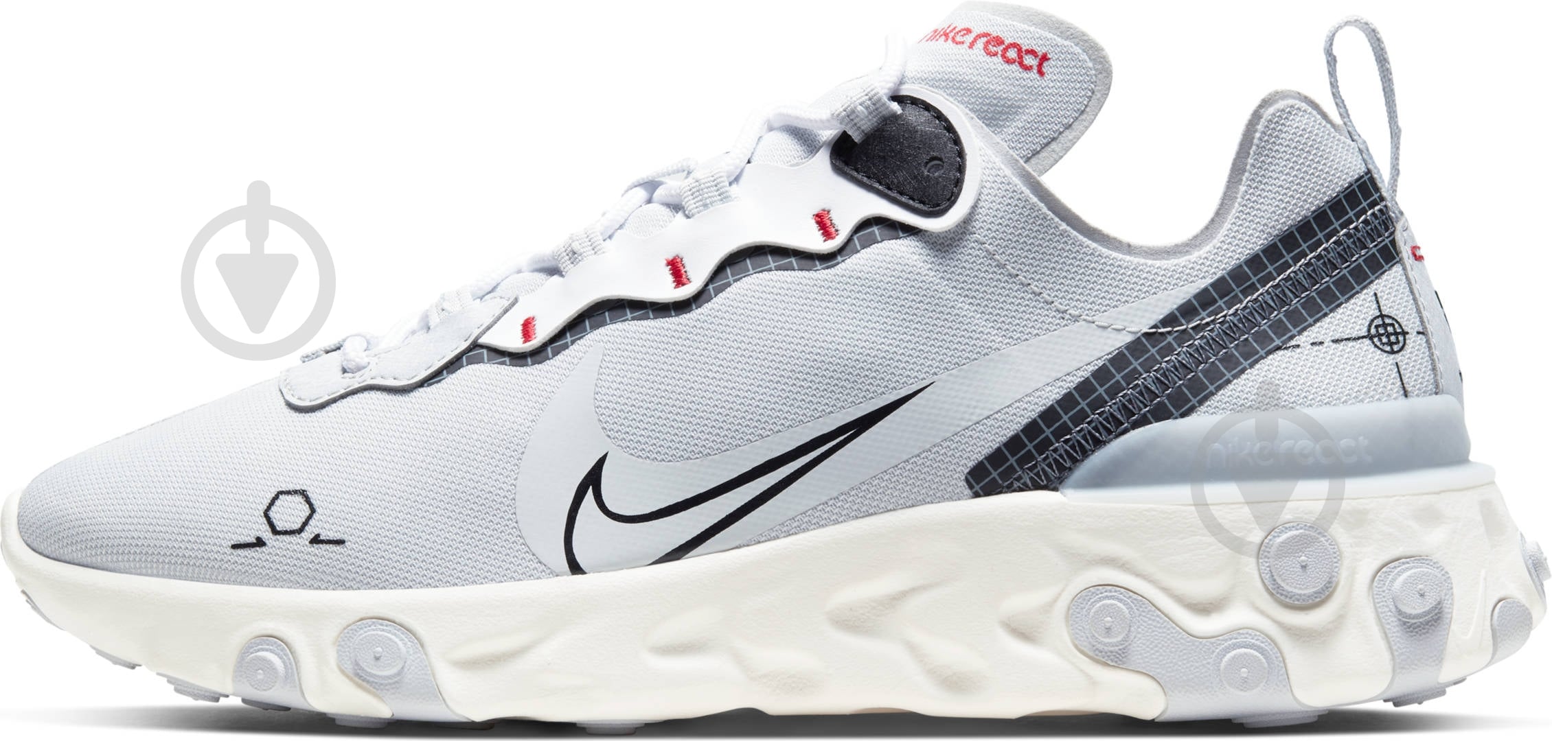 Кроссовки мужские демисезонные Nike React Element 55 CU3009-002 р.45 белые - фото 5 Кроссовки мужские демисезонные Nike React Element 55 CU3009-002 р.45 белые - фото 5