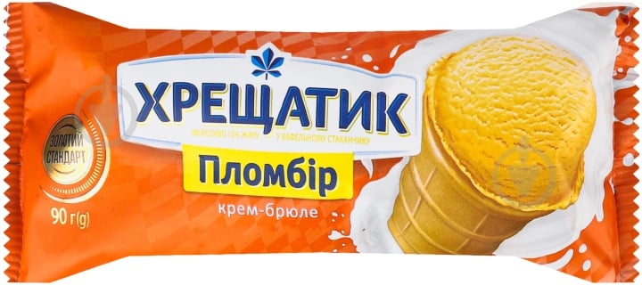 Мороженое Хрещатик 12% пломбир крем-брюле 90 г - фото 1