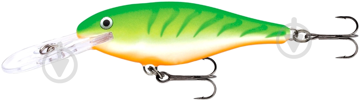Воблер Rapala Shad Rap 80 мм green tiger UV SR08-GTU - фото 1 Воблер Rapala Shad Rap 80 мм green tiger UV SR08-GTU - фото 1
