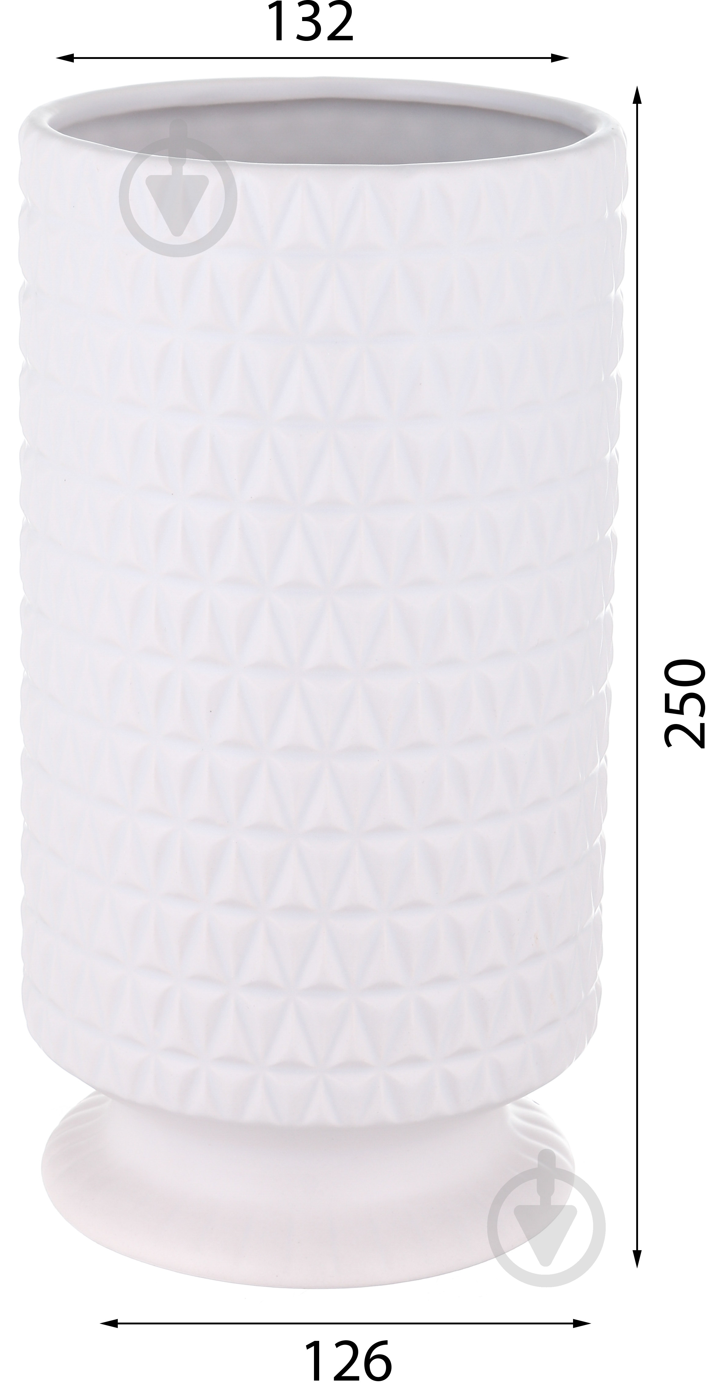 Ваза Холиско керамическая DLP2356A-1 24,5 см белая DLP2356A-1 - фото 3