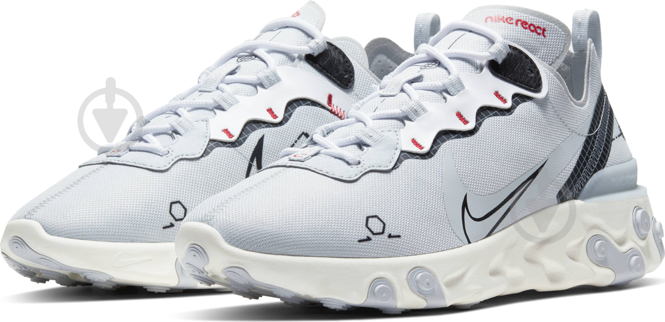 Кроссовки мужские демисезонные Nike React Element 55 CU3009-002 р.42 белые - фото 1