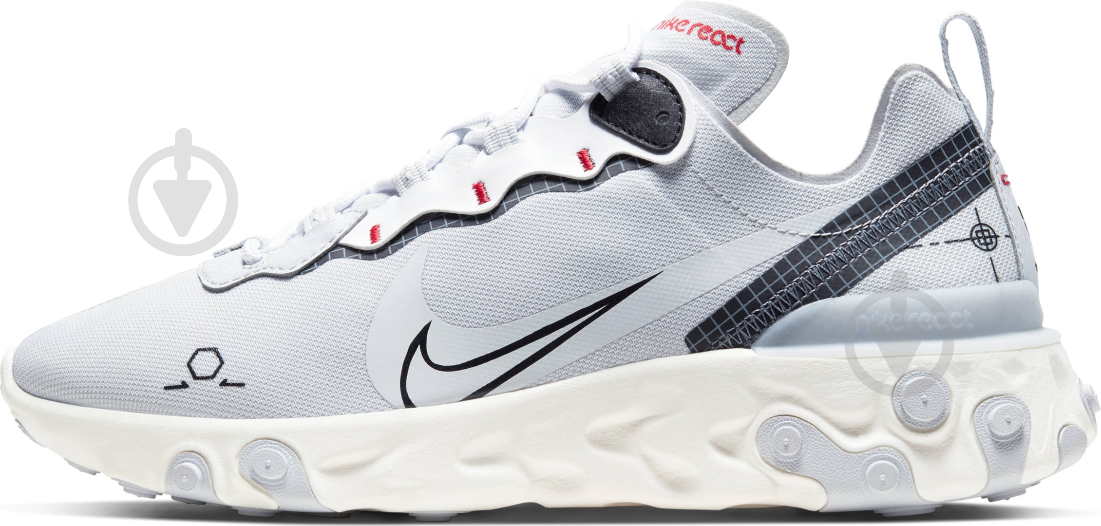 Кроссовки мужские демисезонные Nike React Element 55 CU3009-002 р.42 белые - фото 5