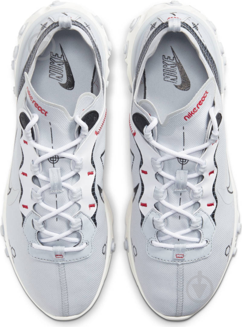 Кроссовки мужские демисезонные Nike React Element 55 CU3009-002 р.42 белые - фото 7