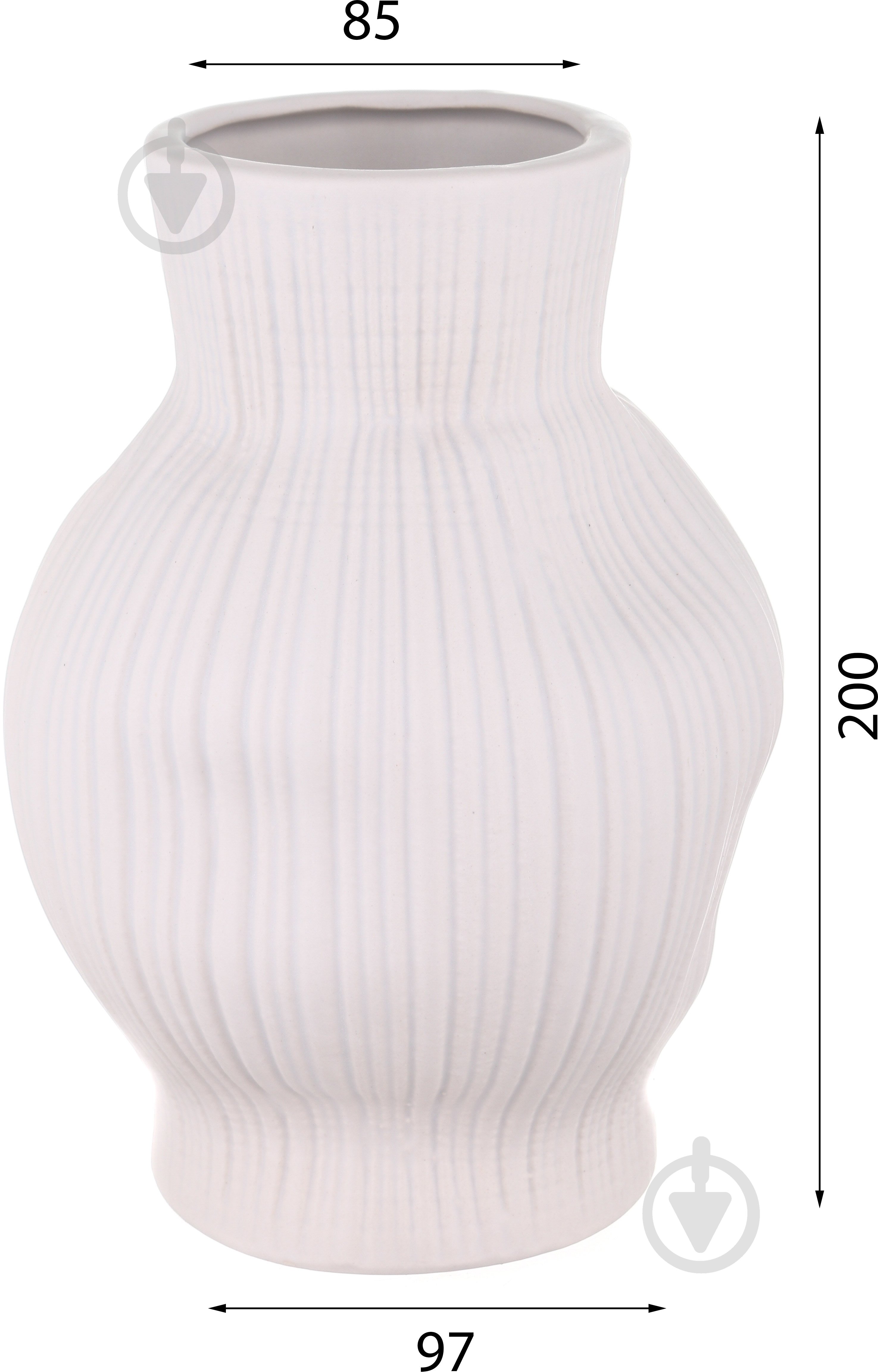 Ваза Амека керамическая DLP22175C-2 19,5 см белая DLP22175C-2 - фото 3