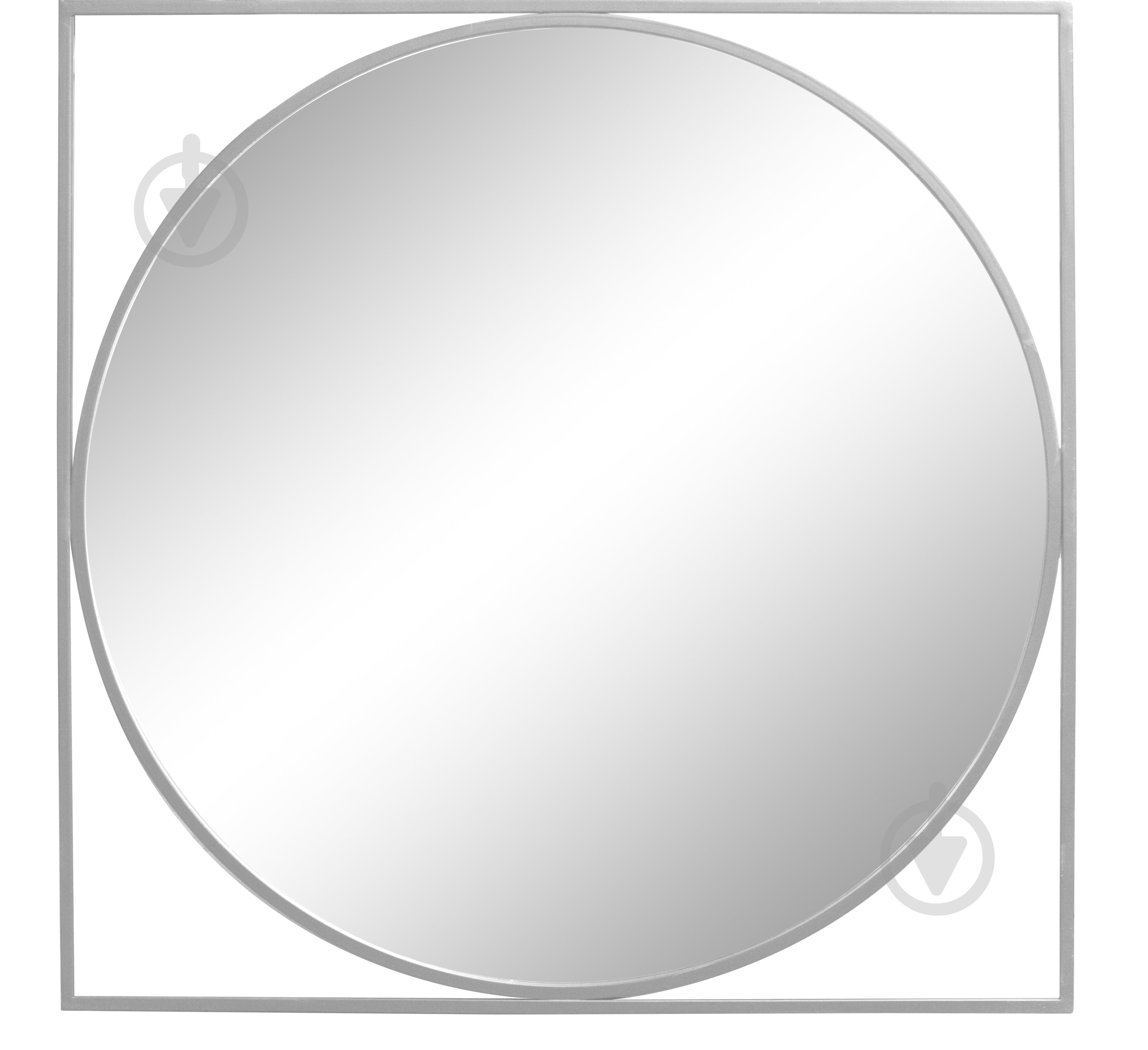 Зеркало в алюминиевой раме квадрат/круг в метал. раме 70х70 (ЕС-01007) TM30103 серебро - фото 2