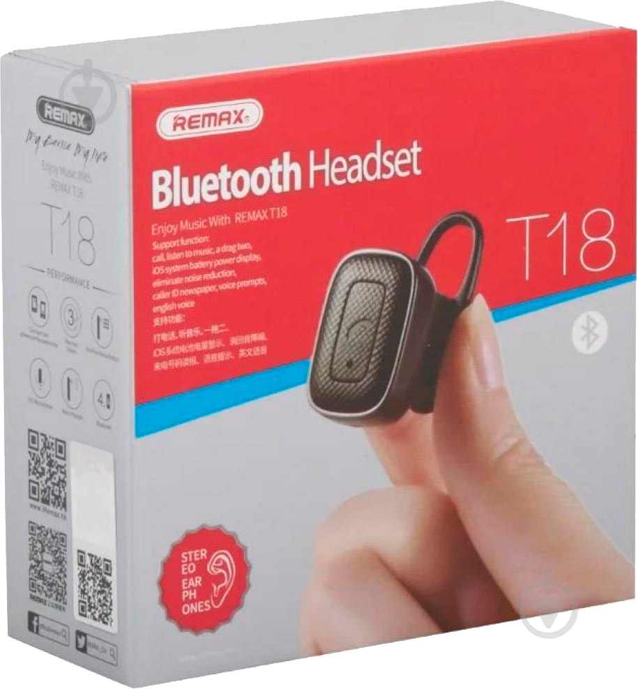 Гарнитура Remax black (RB-T18BK) - фото 5 Гарнитура Remax black (RB-T18BK) - фото 5