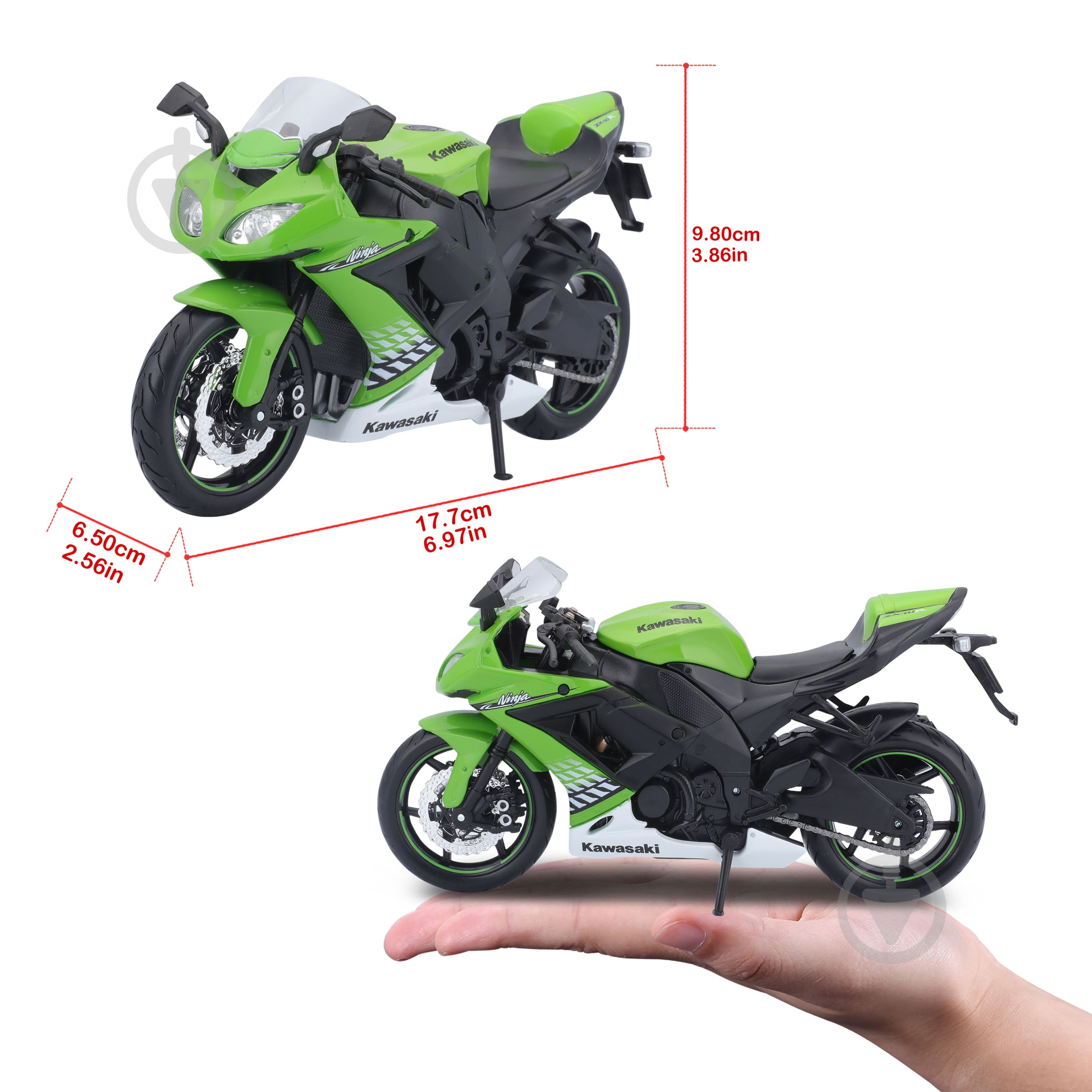 ᐉ Мотоцикл Maisto Kawasaki Ninja ZX-10R 1:12 31101-10011 • Краща