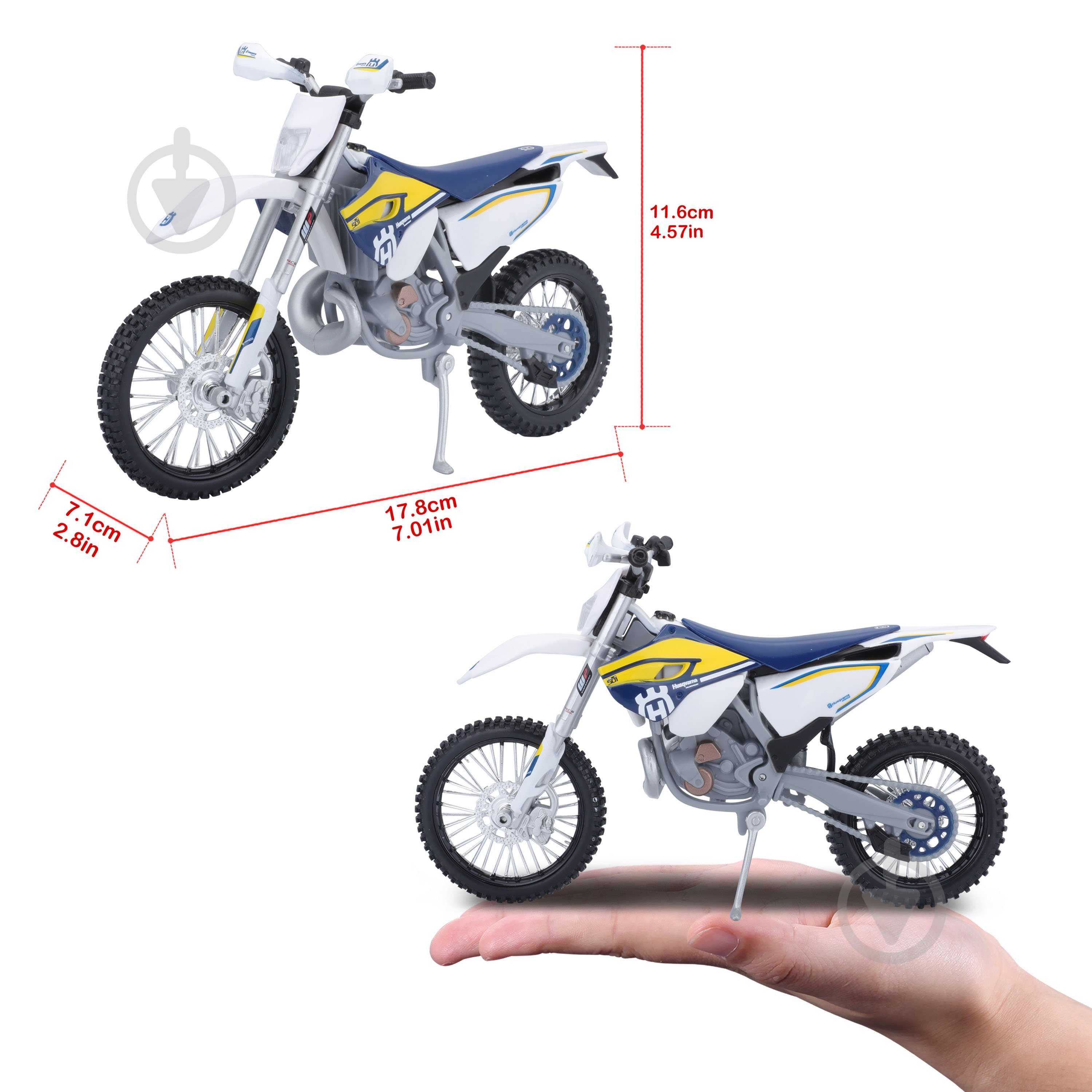 Мотоцикл Maisto Husqvarna FE 501 1:12 31101-16921 - фото 7