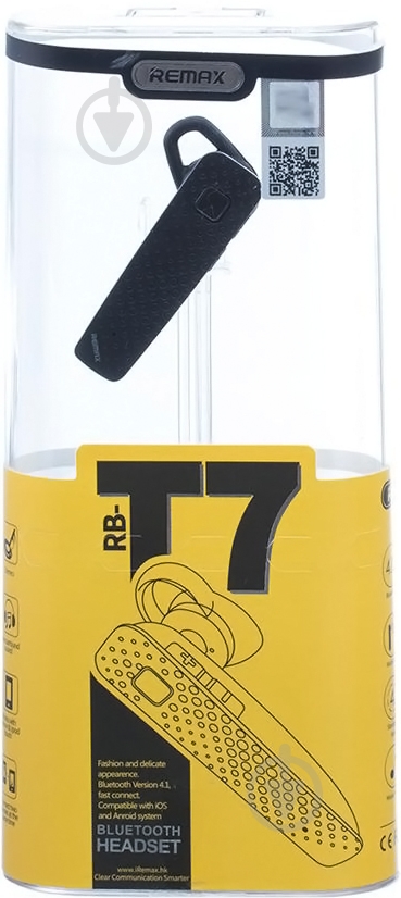 Bluetooth-гарнитура Remax RB-T7 Wireless Black (RB-T7BK) - фото 2