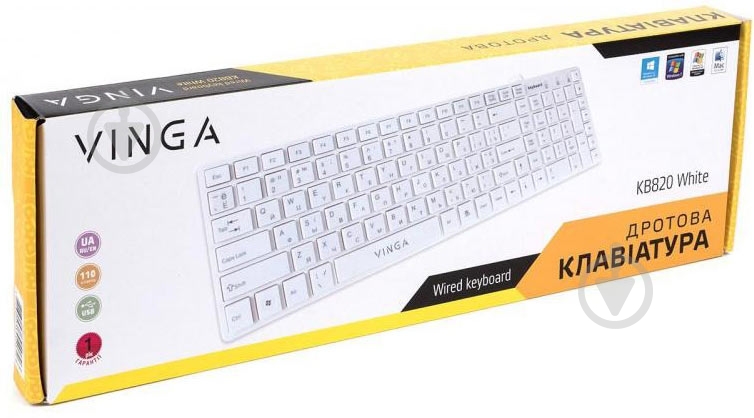 Клавиатура Vinga KB820 (KB820White) white - фото 12 Клавиатура Vinga KB820 (KB820White) white - фото 12