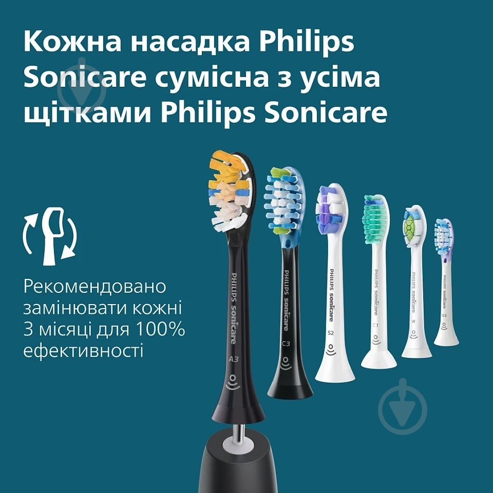 Набір Philips Series 5500 електрична зубна щітка HX7111/01 + насадки HX9092/88 - фото 15 Набір Philips Series 5500 електрична зубна щітка HX7111/01 + насадки HX9092/88 - фото 15