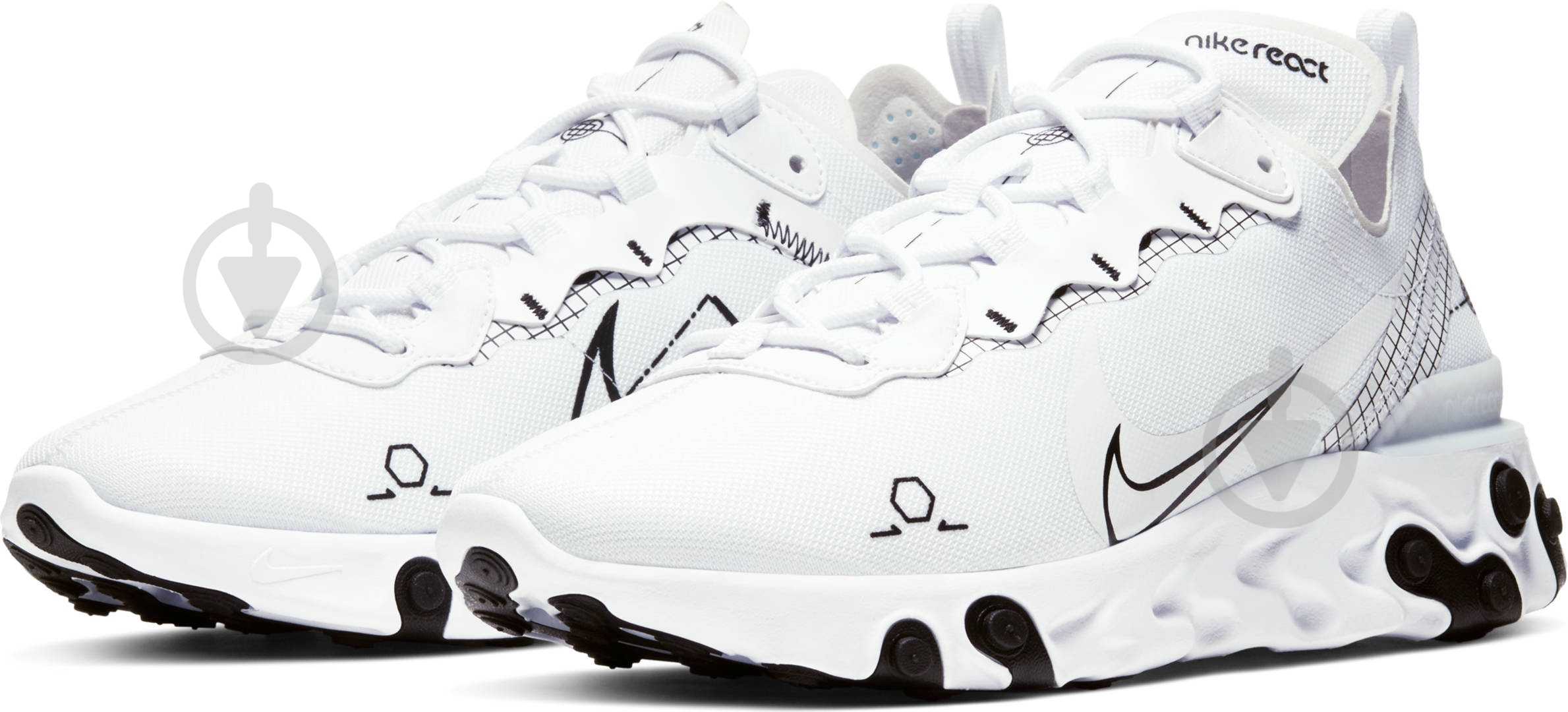 Кросівки чоловічі демісезонні Nike React Element 55 CU3009-100 р.40,5 білі - фото 1