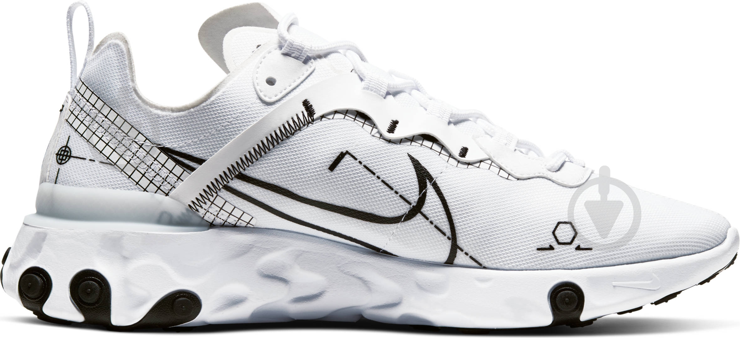 Кросівки чоловічі демісезонні Nike React Element 55 CU3009-100 р.40,5 білі - фото 4