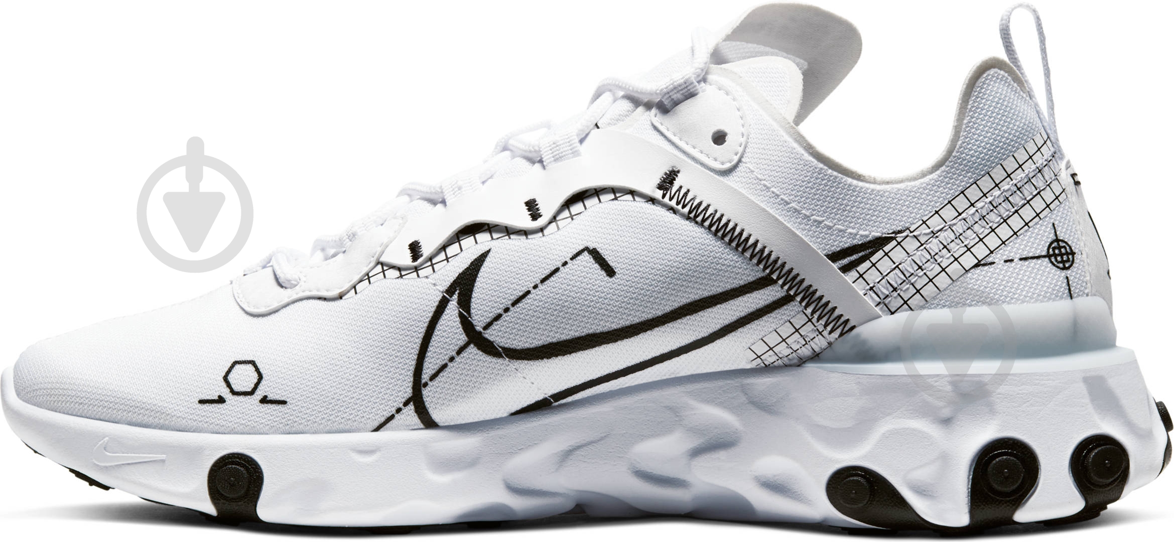 Кросівки чоловічі демісезонні Nike React Element 55 CU3009-100 р.40,5 білі - фото 6