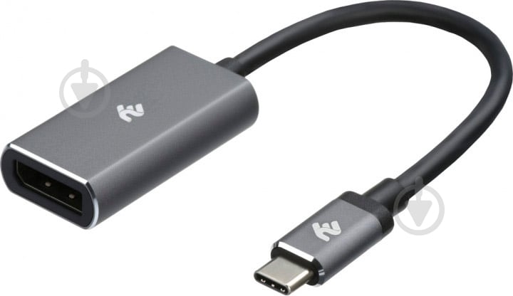 Адаптер 2E USB Type-C – DisplayPort 0,2 м серый/металлик (2E-W1404) - фото 1