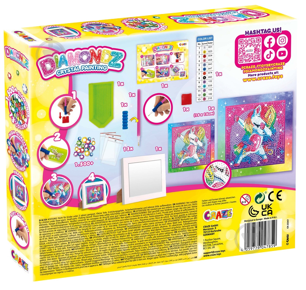 Набор мозаики CRAZE Единорог со стразами 47859 - фото 2