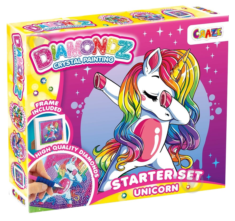 Набор мозаики CRAZE Единорог со стразами 47859 - фото 1