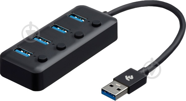 Адаптер 2E USB Type-A – 4 x USB 3.0 0,25 м чорний (2E-W1405) - фото 1