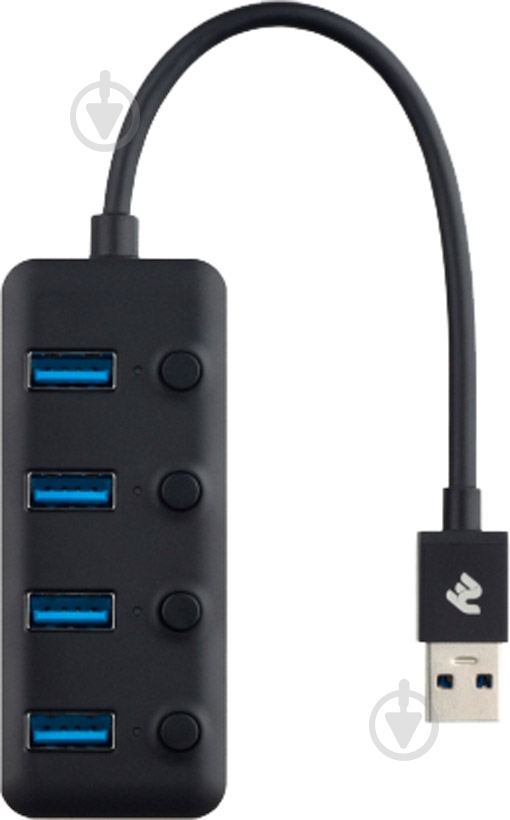 Адаптер 2E USB Type-A – 4 x USB 3.0 0,25 м чорний (2E-W1405) - фото 2