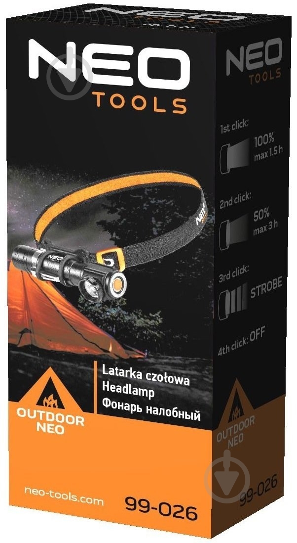 Фонарик на голову NEO tools 99-026 - фото 5 Фонарик на голову NEO tools 99-026 - фото 5