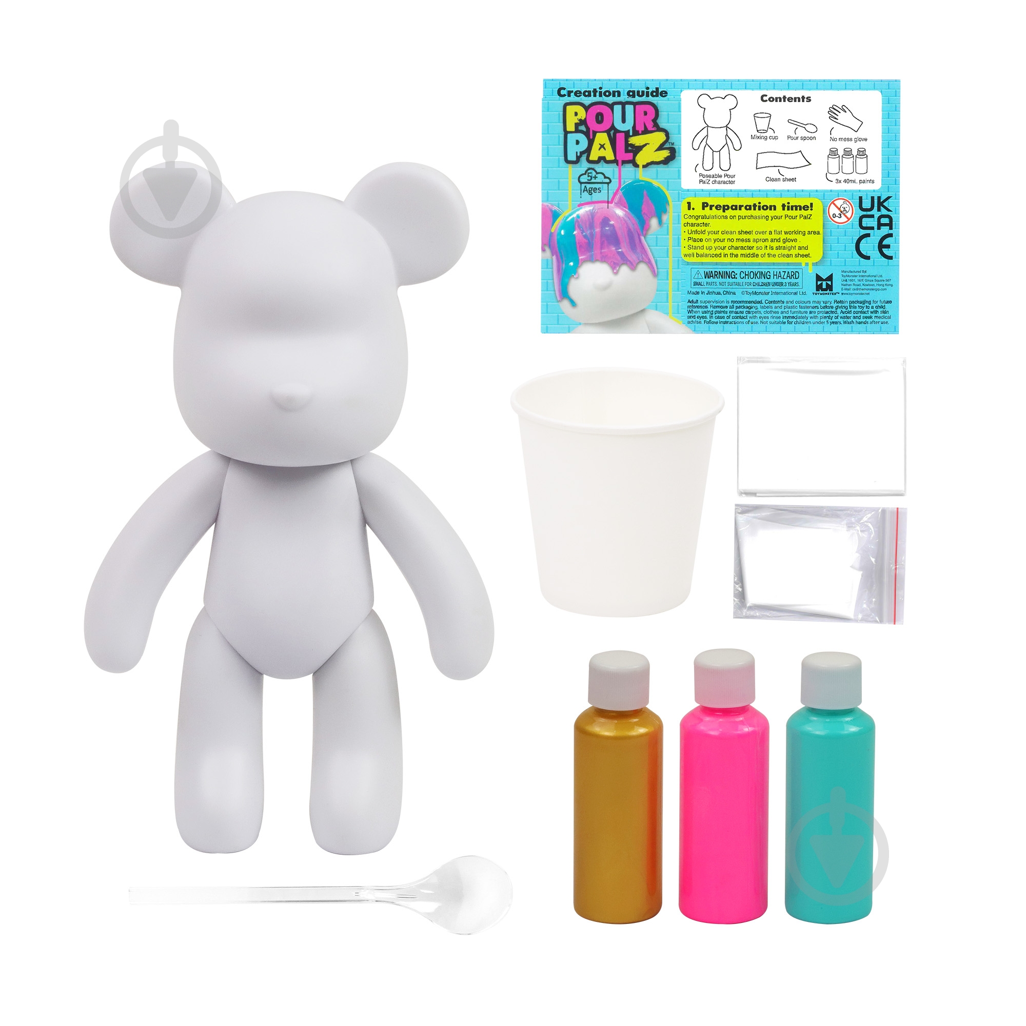 Набір для творчості ToyMonster Флюїд Арт Ведмедик Золота мрія GS-G08681 - фото 3 Набір для творчості ToyMonster Флюїд Арт Ведмедик Золота мрія GS-G08681 - фото 3
