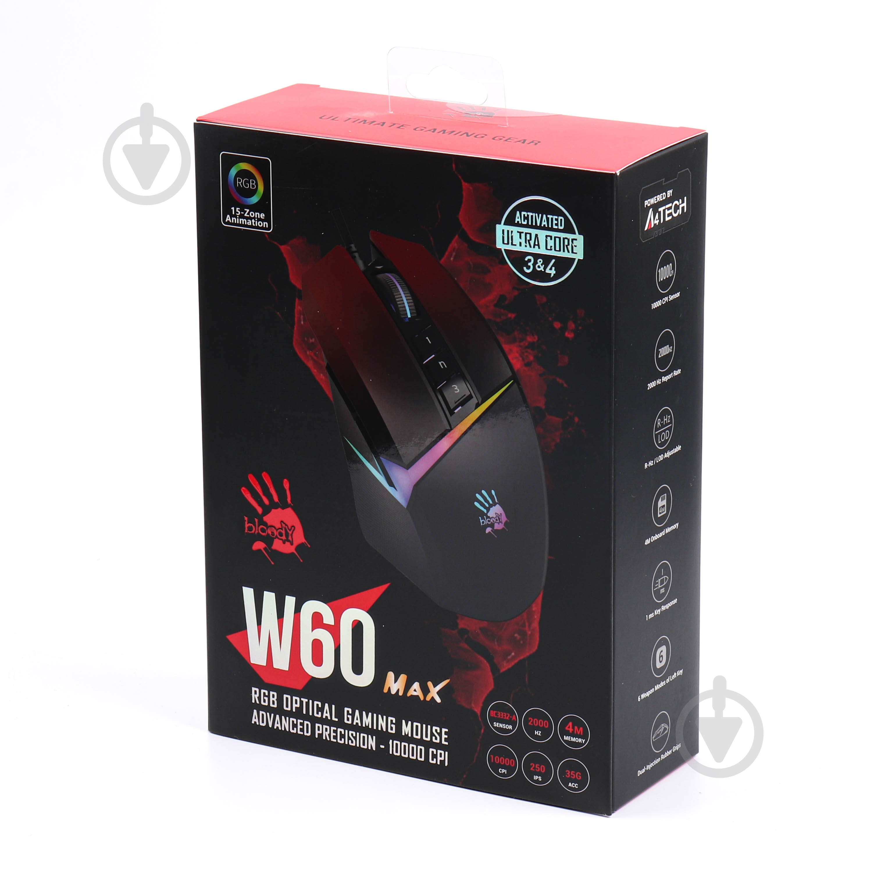 Миша A4Tech W60 Max (Gradient Red) игровая Bloody Activated RGB - фото 5