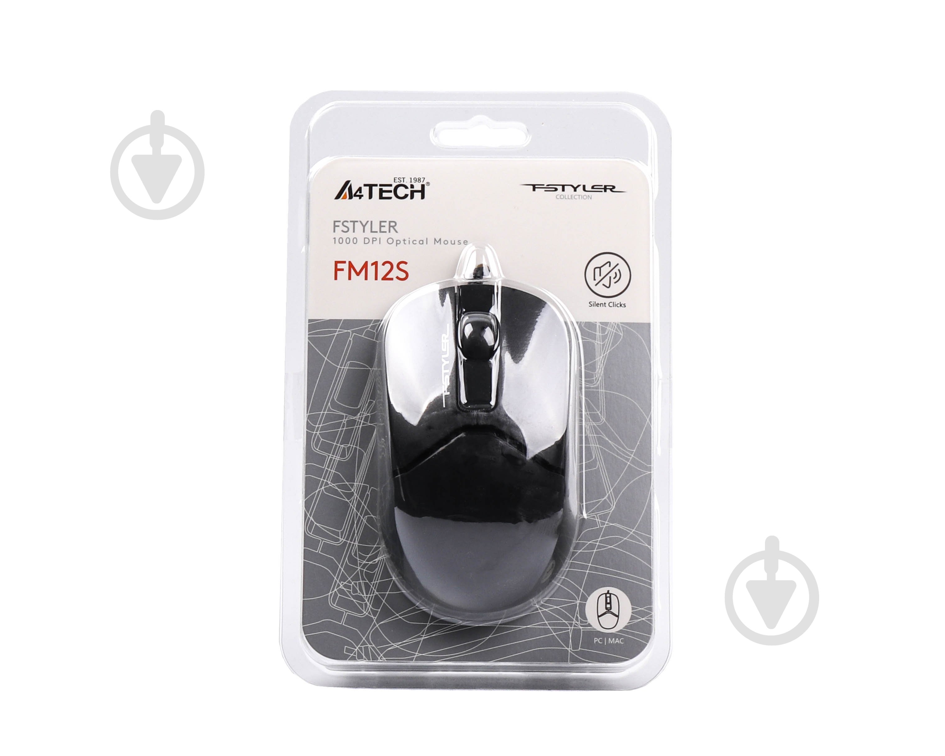 Миша A4Tech FM12S (Black) бесшумная Fstyler USB - фото 4 Миша A4Tech FM12S (Black) бесшумная Fstyler USB - фото 4