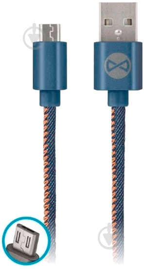 Кабель Forever USB – microUSB 1 м джинс (T_01627) - фото 1
