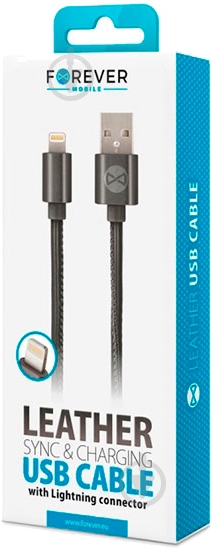 Кабель Forever USB – Apple Lightning 1 м черный (GSM032491) - фото 2