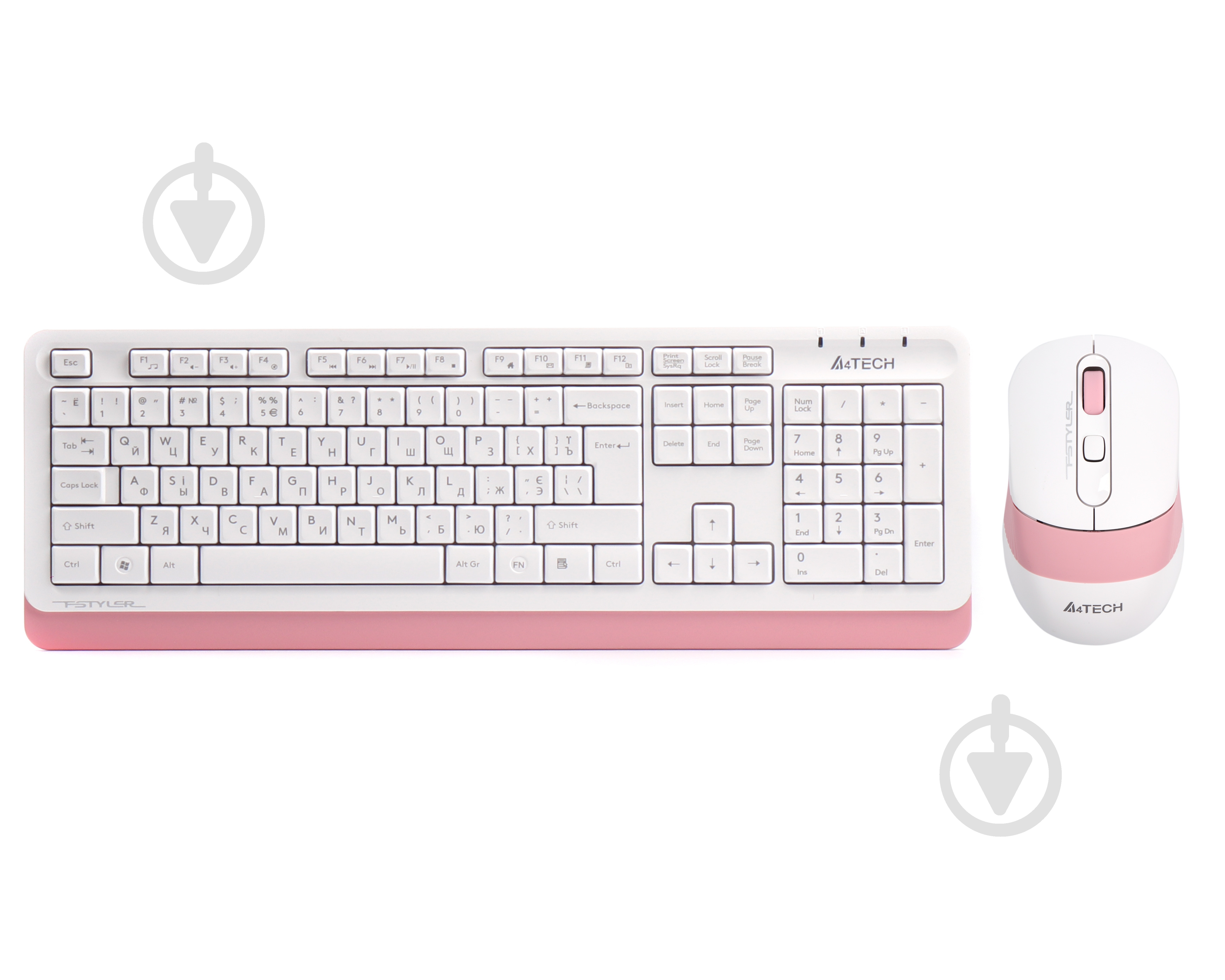 Комплект клавиатура и мышь A4Tech FG1010 (Pink) Fstyler USB - фото 1