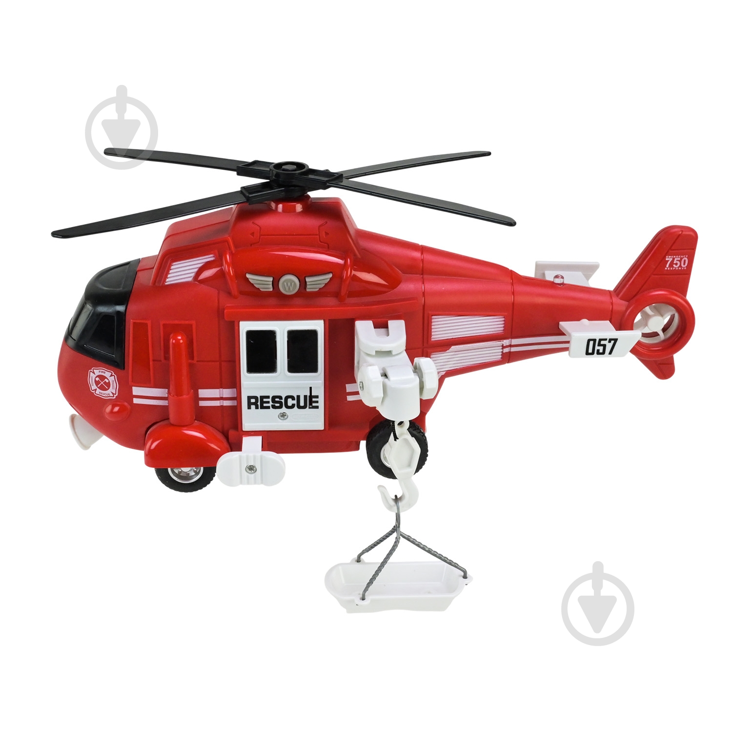 Вертолет Автопром красный 1:16 - фото 3