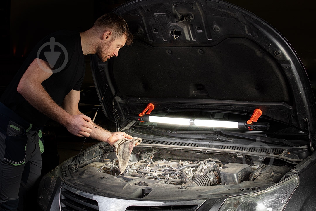 Фонарь NEO tools инспекционный 2х350 люмен, 2х45 Вт, USB, 2х2200 мАч, 3.7 Li-ion, SMD LED, 6 магнитов в подставке (99-047) 700 Lm черный 99-047 - фото 6