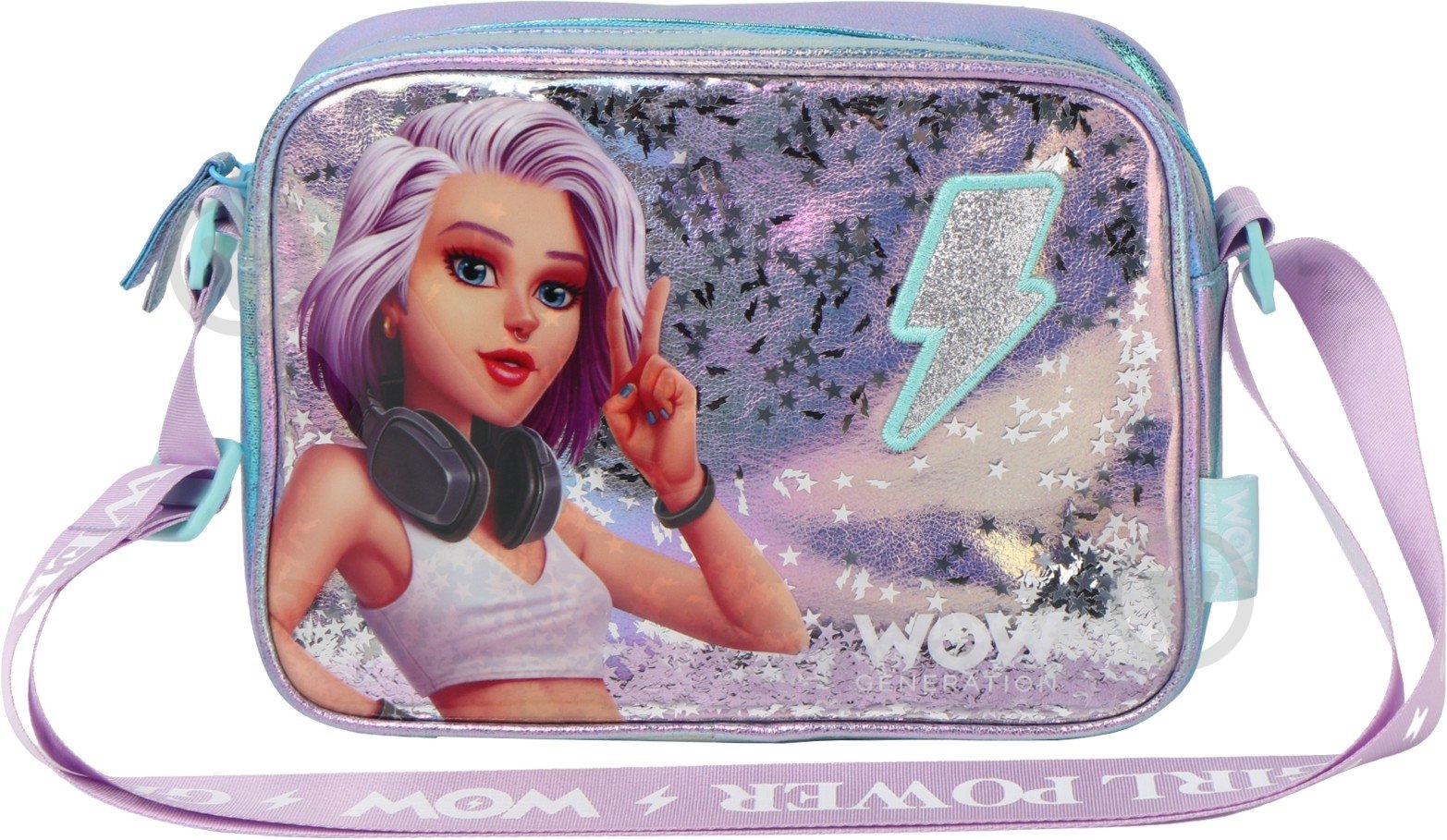 Сумка блестящая «Глиттер» фиолетовый - фото 1