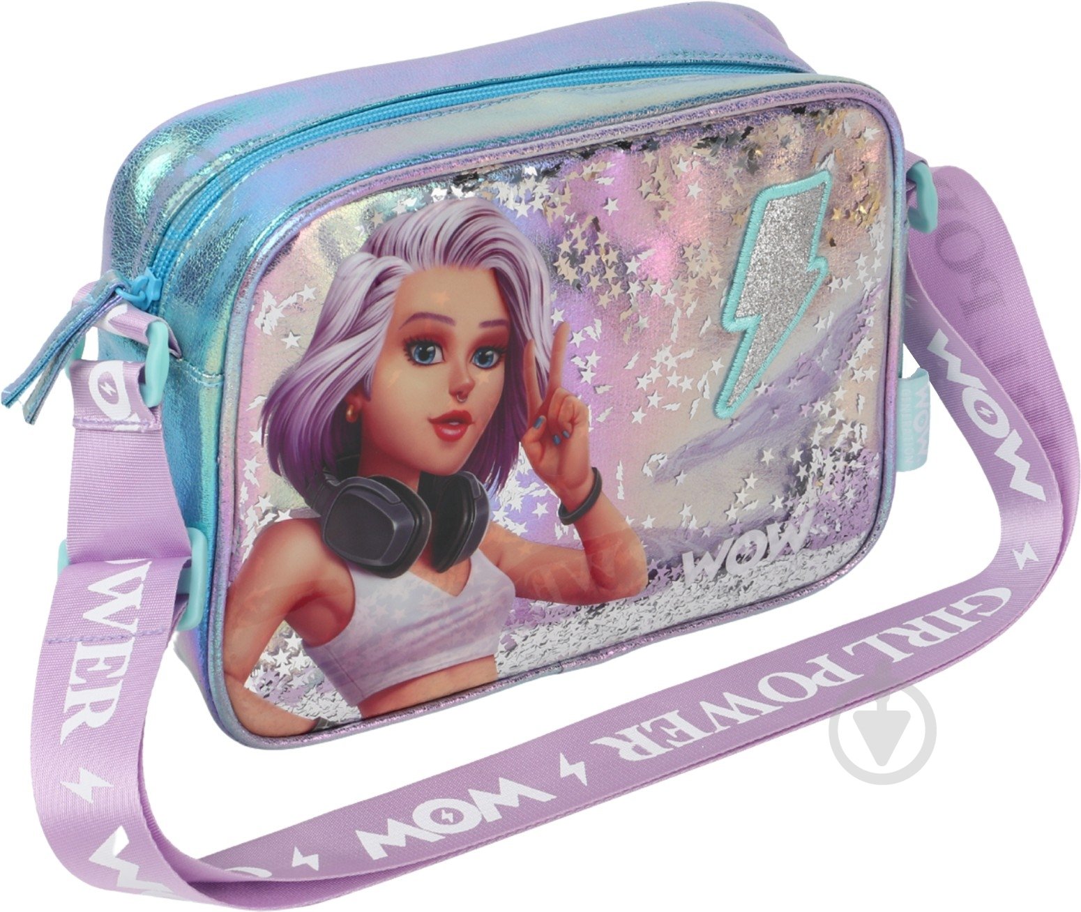 Сумка блестящая «Глиттер» фиолетовый - фото 5