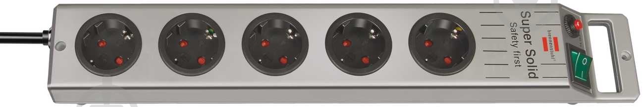 Подовжувач Brennenstuhl Super-Solid-Line H05VV-F 3G1.5 silver із заземленням 5 гн. сріблястий 2,5 м 1153340115 - фото 1 Подовжувач Brennenstuhl Super-Solid-Line H05VV-F 3G1.5 silver із заземленням 5 гн. сріблястий 2,5 м 1153340115 - фото 1