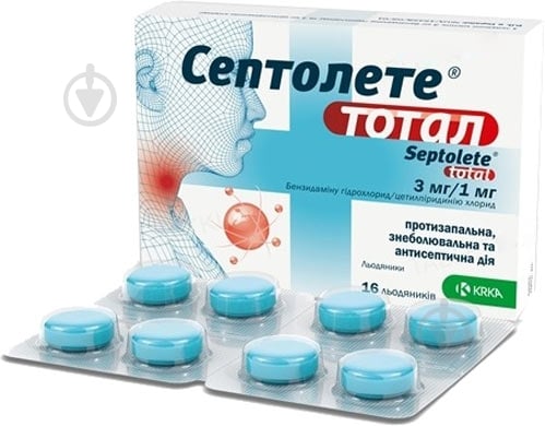 Септолете тотал эвкалипт 3 мг/1 мг №16 (8х2) леденцы - фото 1 Септолете тотал эвкалипт 3 мг/1 мг №16 (8х2) леденцы - фото 1
