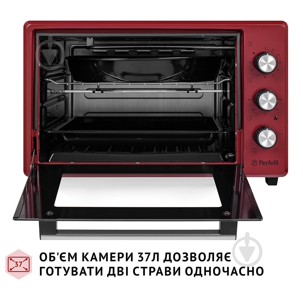 Электрическая печь Perfelli Mirage 37 Red - фото 7 Электрическая печь Perfelli Mirage 37 Red - фото 7