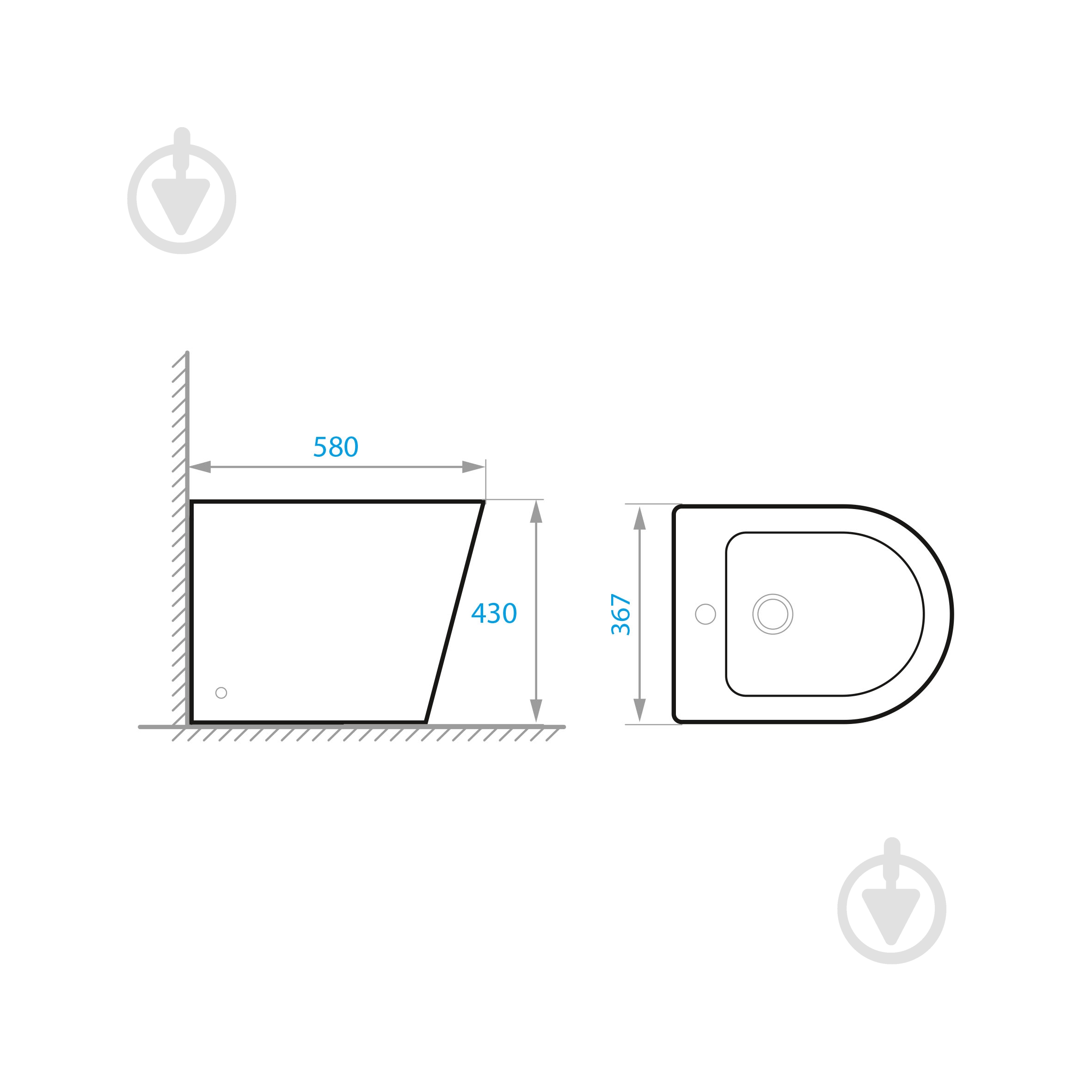 Біде підлогове Koller Pool ORION - фото 3