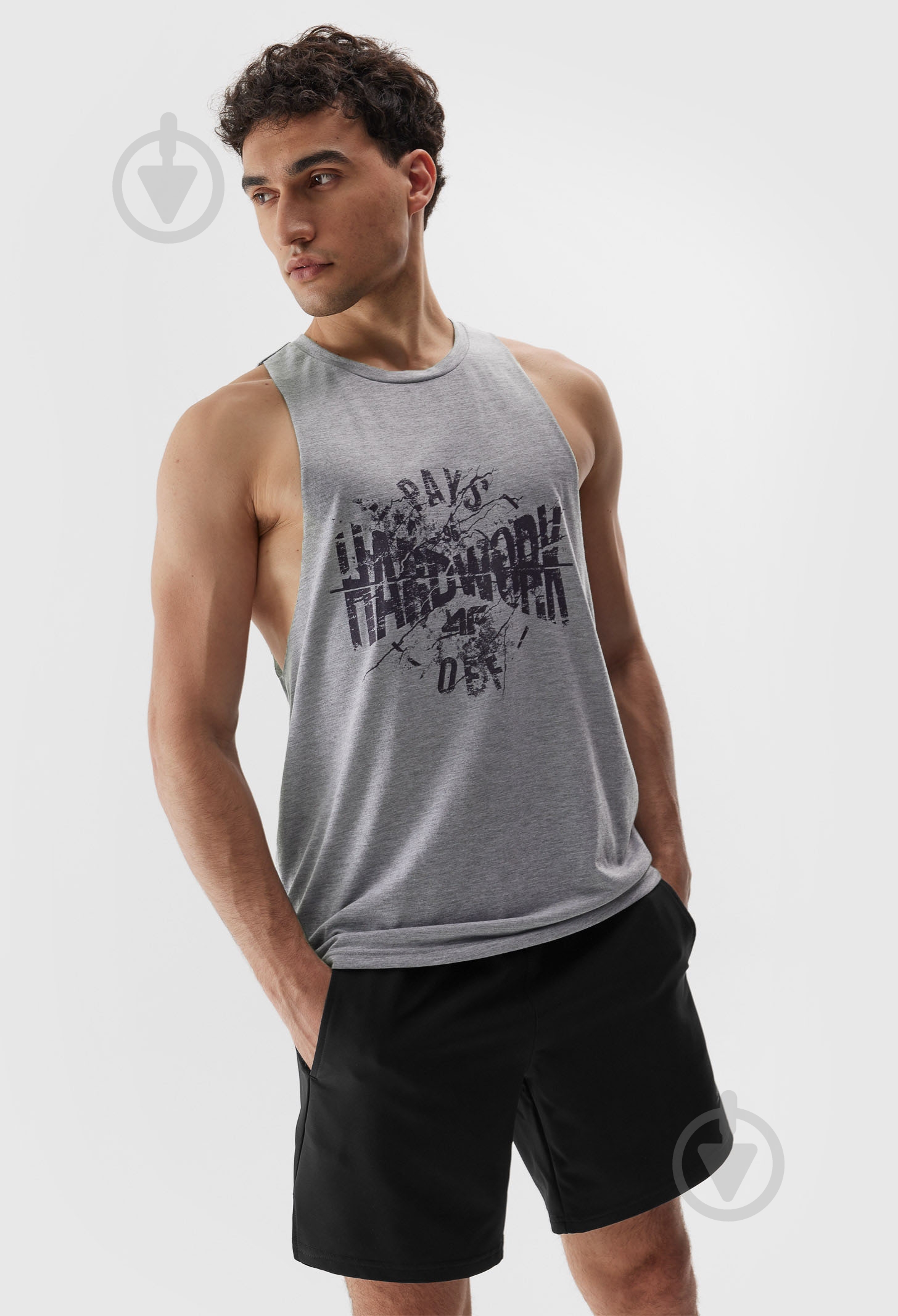 Майка 4F TSHIRT FNK M762 4FRAW23TFTSM762-25M р.2XL серый - фото 1