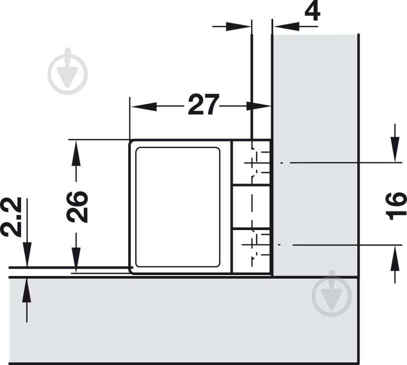 Петля для стекла Hafele 28х26 мм 361.97.600 2 шт - фото 4