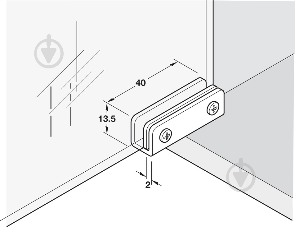 Петля для стекла Hafele 40х13 мм 361.42.202 2 шт - фото 6